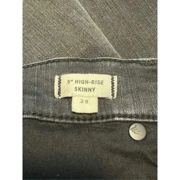 Madewell Size 28 (US Size 6) 9" High-Rise Skinny Jeans Destructed-Hem in Black - Picture 4 of 7